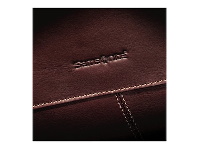 Samsonite Flapover Double Gusset Laptop Briefcase, Brown Leather (45798-1139)