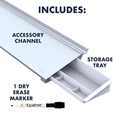 Quartet Glass Dry-Erase Whiteboard, 0.5' x 1.5' (GDP186)