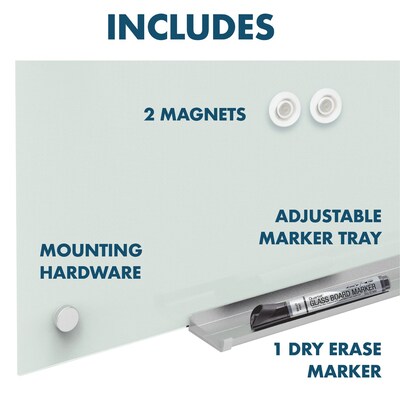 Quartet Infinity Magnetic Glass Cubicle Dry-Erase Whiteboard, 2.5' x 2' (PDEC1830)