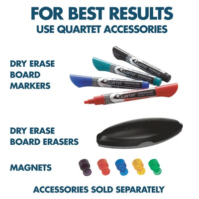 Quartet Porcelain Dry-Erase Whiteboard, Anodized Aluminum Frame, 4' x 8' (PPA408)