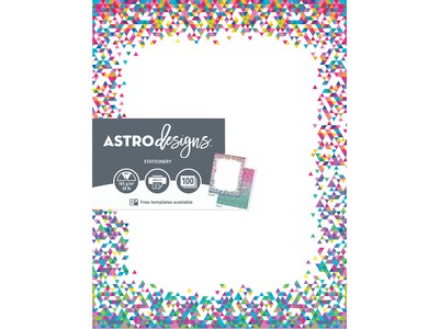 Astrobrights Astrodesigns Everyday Paper, Confetti, 100/Pack (91278)