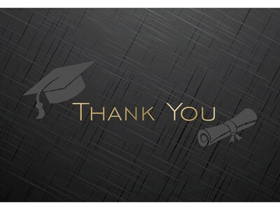 Great Papers! Gold Grad Foil Matte Personal Thank You Notecards, Black, 50/Pack (2019018)
