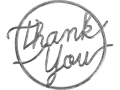 Great Papers! Delicate Touch Thank You Seals, Silver, 27/Pack (2019030)