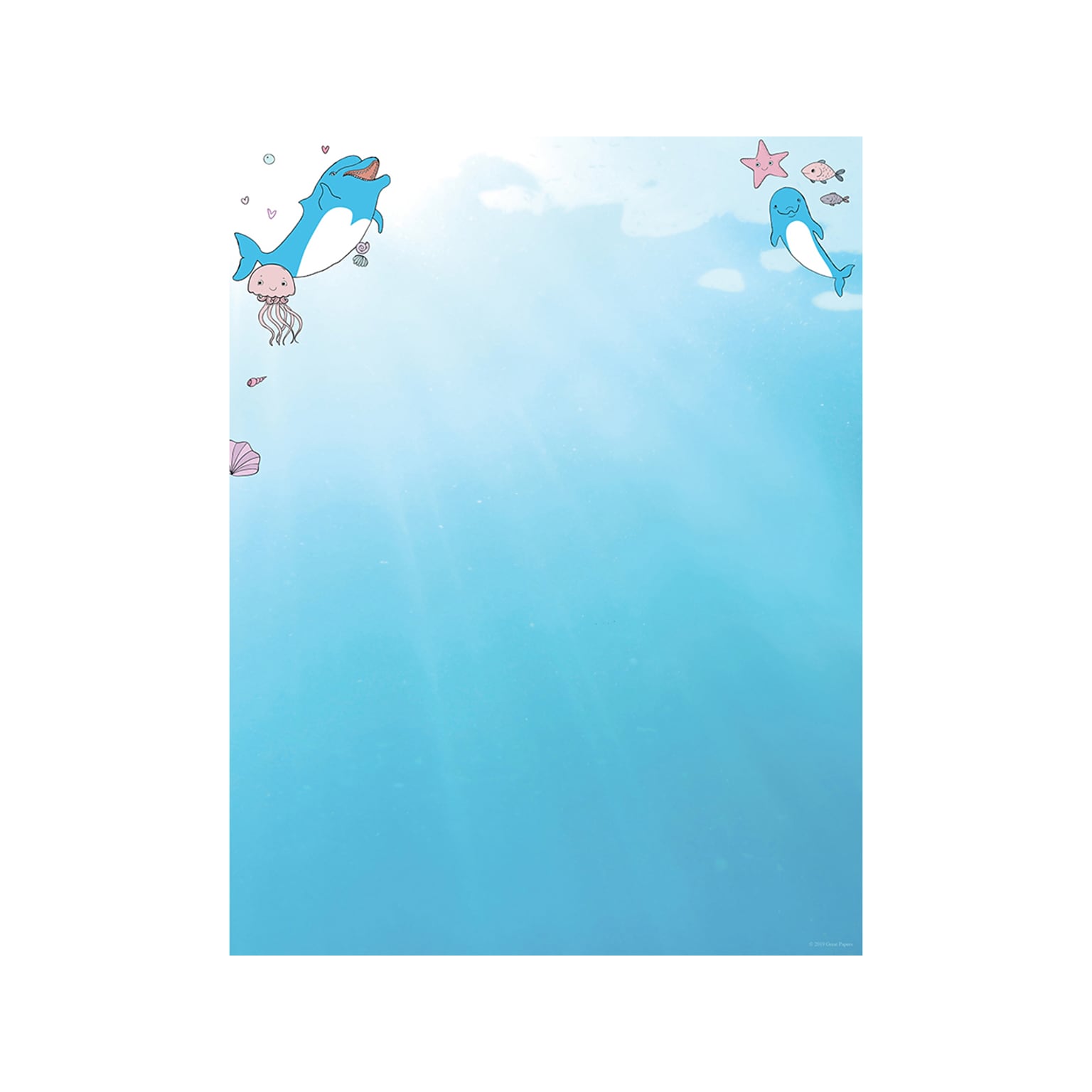 Great Papers! Dolphin Adventure Everyday Letterheads, Multicolor, 80/Pack (2019069)