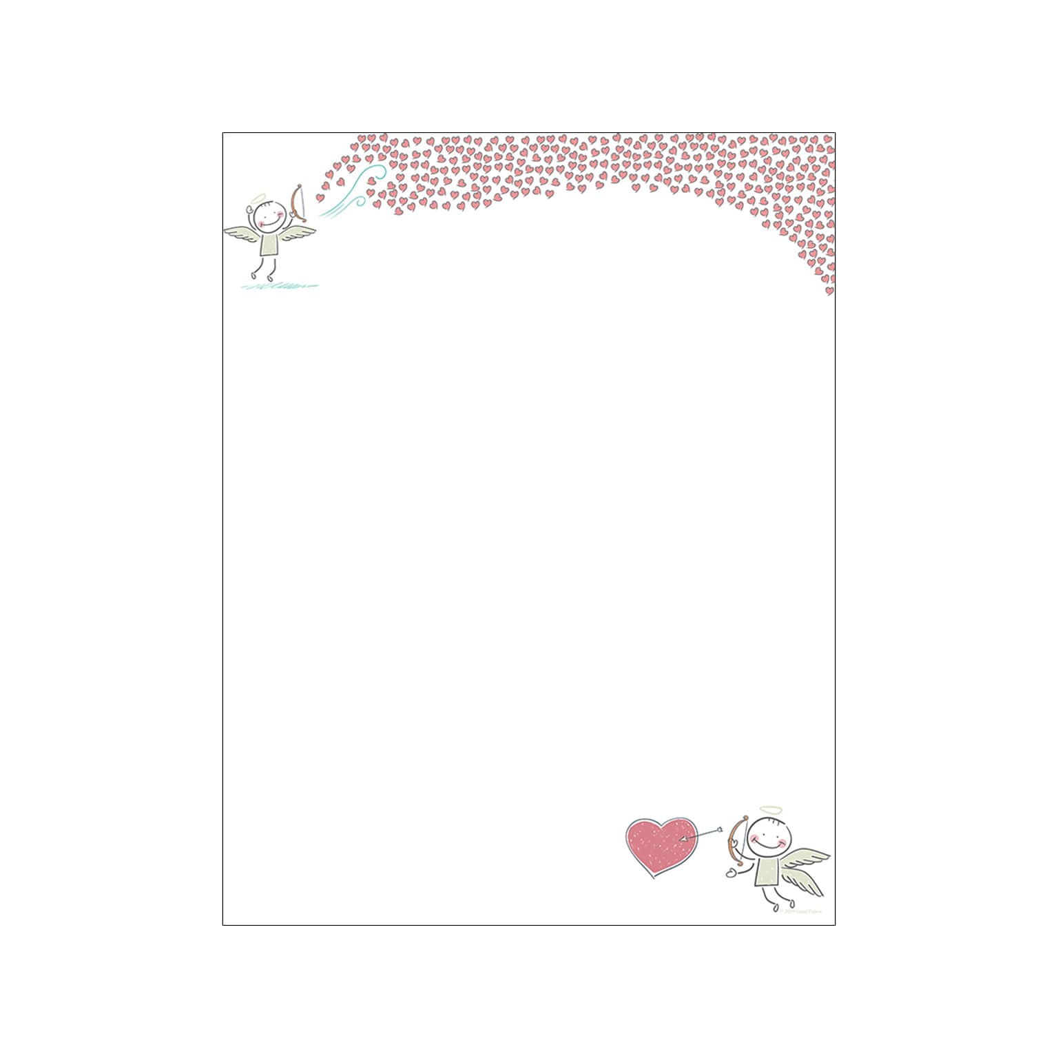 Great Papers! Bow And Arrow Valentine Letterhead, Multicolor, 80/Pack (2019071)