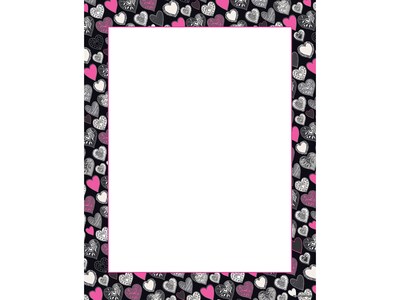 Great Papers! Pink and Black Hearts Letterhead, Multicolor, 80/Pack (2019073)