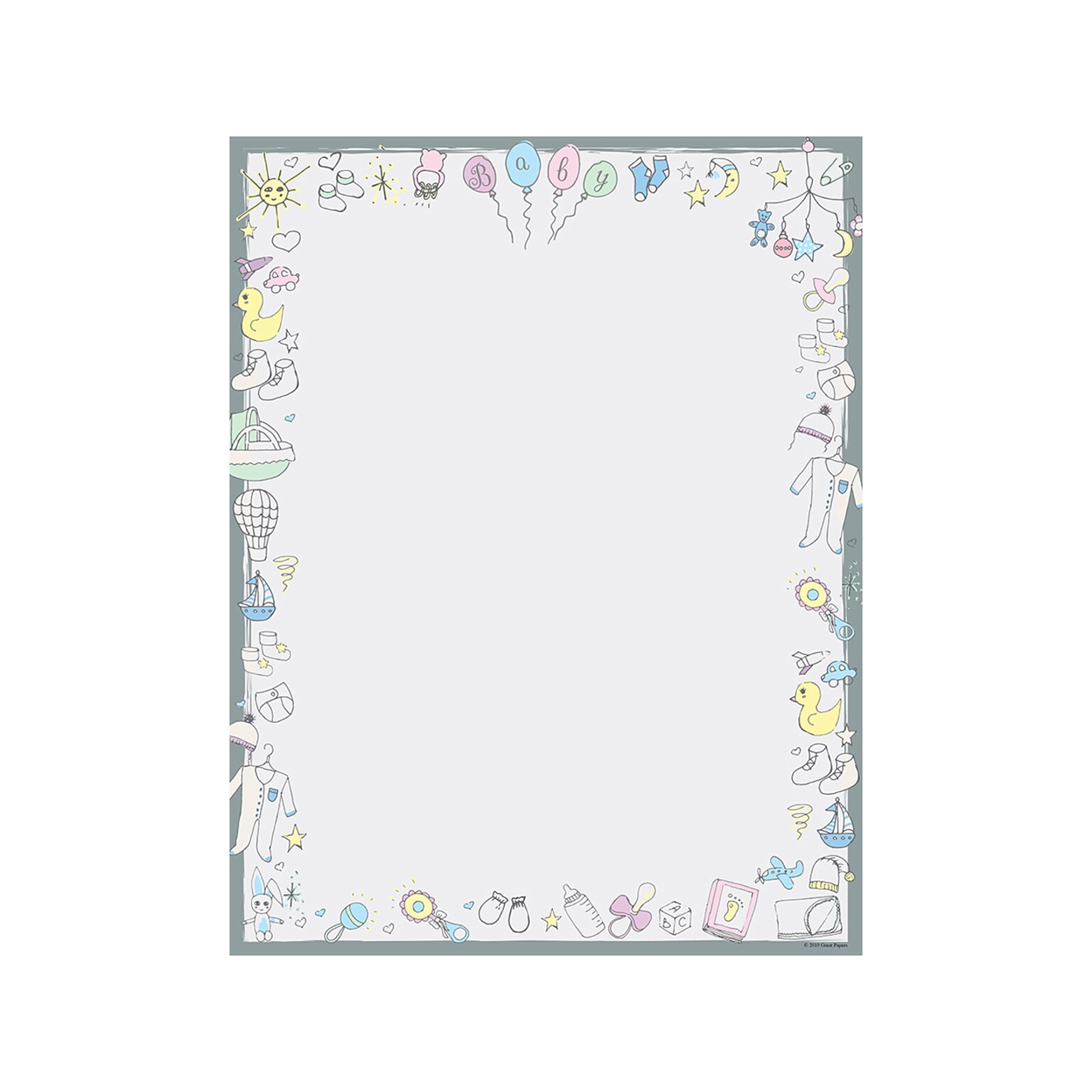 Great Papers! Baby Time Letterhead, Multicolor, 80/Pack (2019075)
