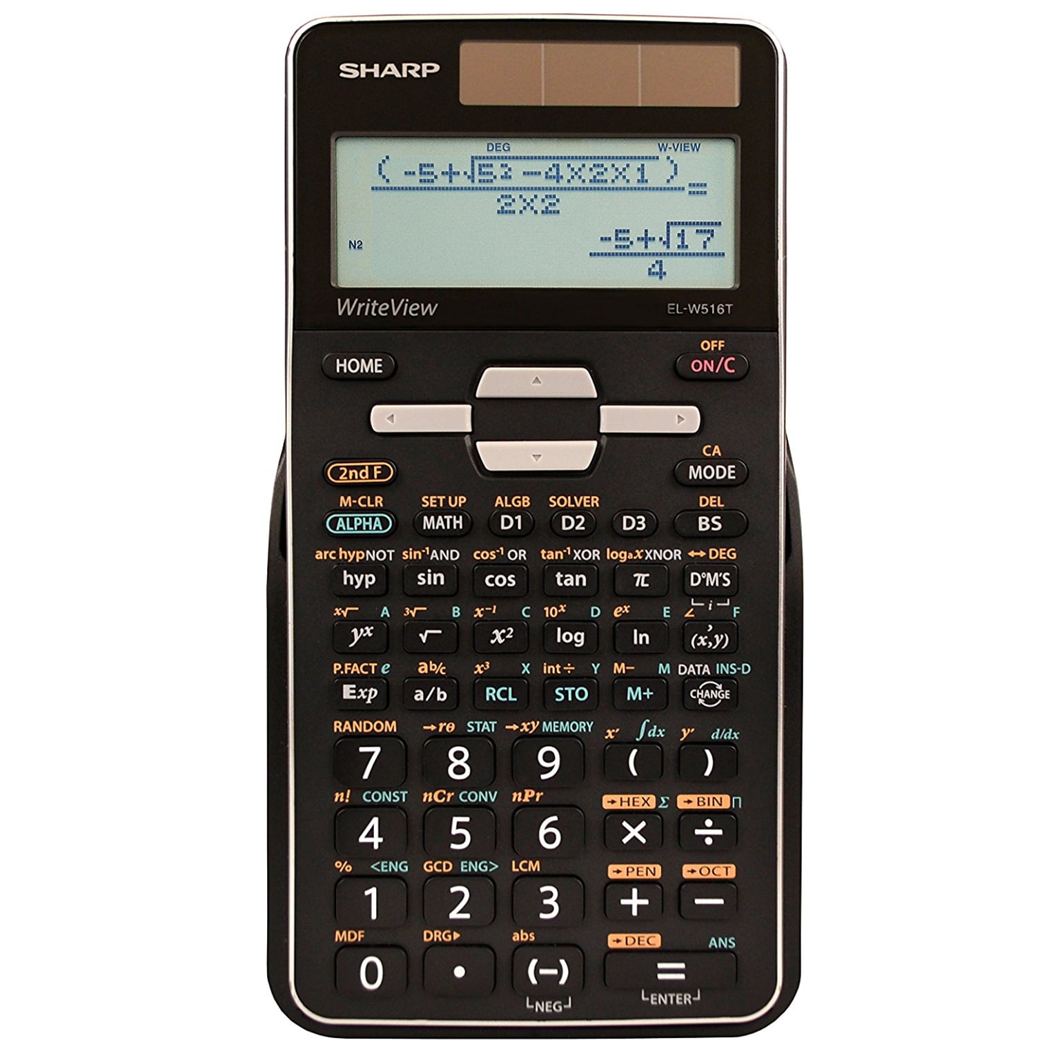Sharp WriteView EL-W516TBSL 4-Line, 16-Digit Scientific Calculator, Black