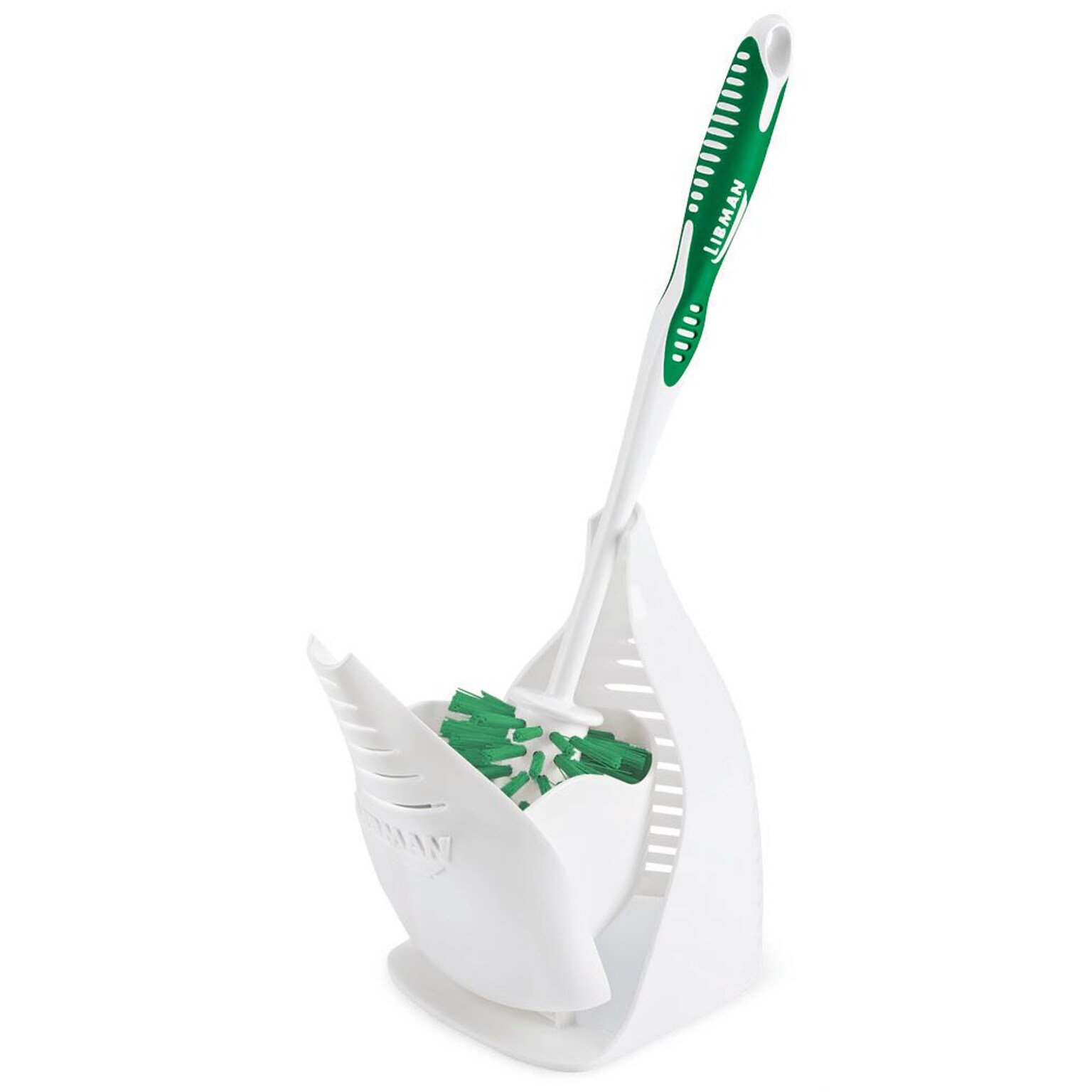 Libman Round Bowl Brush & Closed Caddy, Polypropylene, 14.5, Green & White, 4 Pack, (0040)