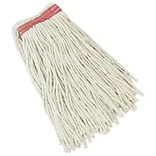 Libman Cut-End Wet Mop, Recycled Cotton Blend, 14 oz., White & Red, 6/CT (0974)
