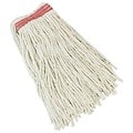 Libman Cut-End Wet Mop, Recycled Cotton Blend, 14 oz., White & Red, 6/Carton (0974)