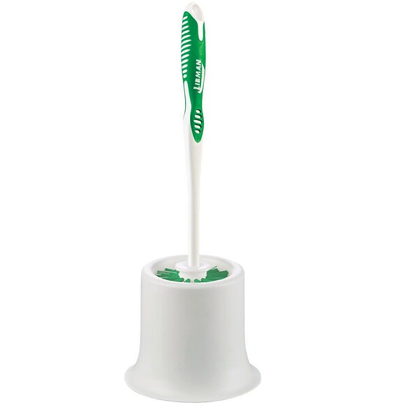 Libman Round Bowl Brush & Open Caddy 15L Polypropylene, Green & White, 4/CT