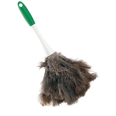 Libman Handheld Feather Duster, Polypropylene & Sanoprene, 13, Green & White, Case of 6, (0239)