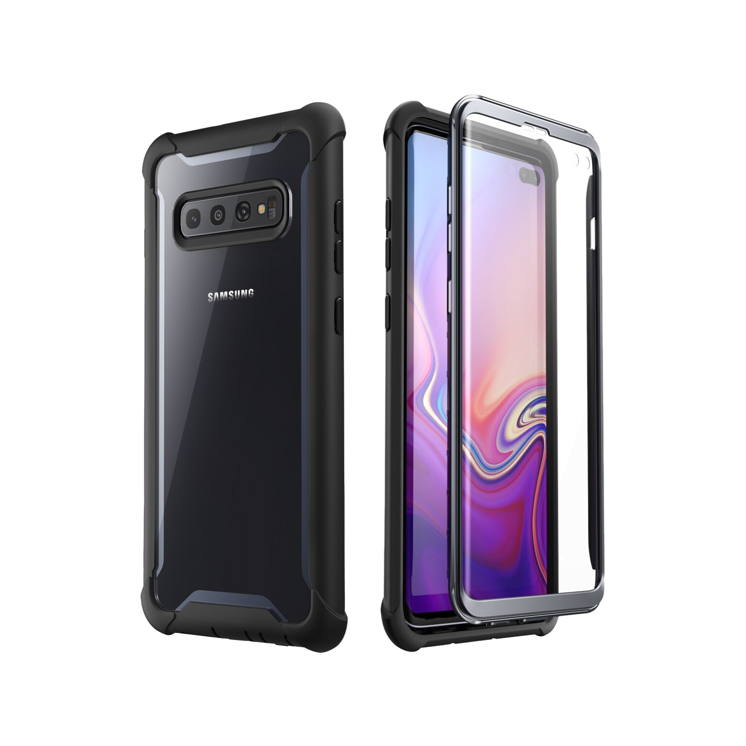 i-Blason Ares Black Rugged Case for Samsung Galaxy S10+ (Galaxy-S10Plus-Ares-SP-Black)