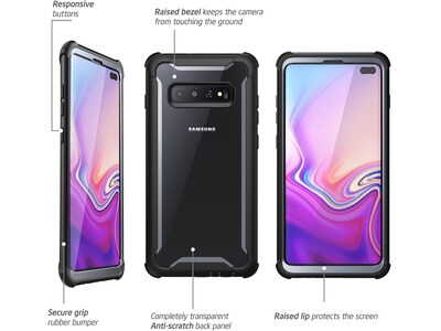 i-Blason Ares Black Rugged Case for Samsung Galaxy S10+ (Galaxy-S10Plus-Ares-SP-Black)