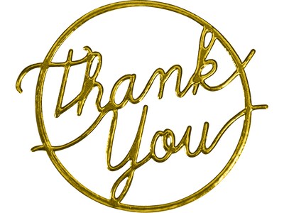 Great Papers! Delicate Touch Thank You Seals, Gold, 27 Per Pack (2019033)
