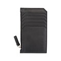 ROYCE Leather Zippered Credit Card Wallet, Black (169-BLACK-5S)