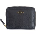 ROYCE Leather Zippered Credit Card Case, Black (148-BLACK-4S)