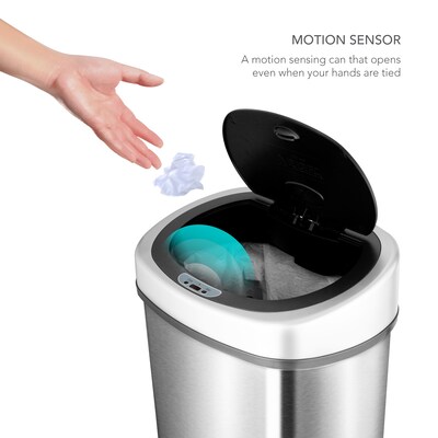 Nine Stars Stainless Steel Motion Sensor Trash Can, 13.2 Gallon (DZT-50-9)