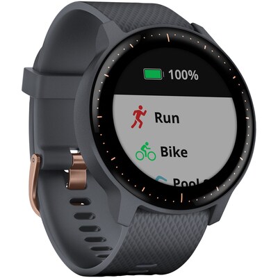 Garmin vivoactive 3 Music, Granite Blue with Rose Gold Hardware (010-01985-31)