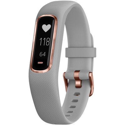 Garmin vívosmart 4 Activity Tracker, Gray with Rose Gold Hardware, Small/Medium Wrists (010-01995-12)