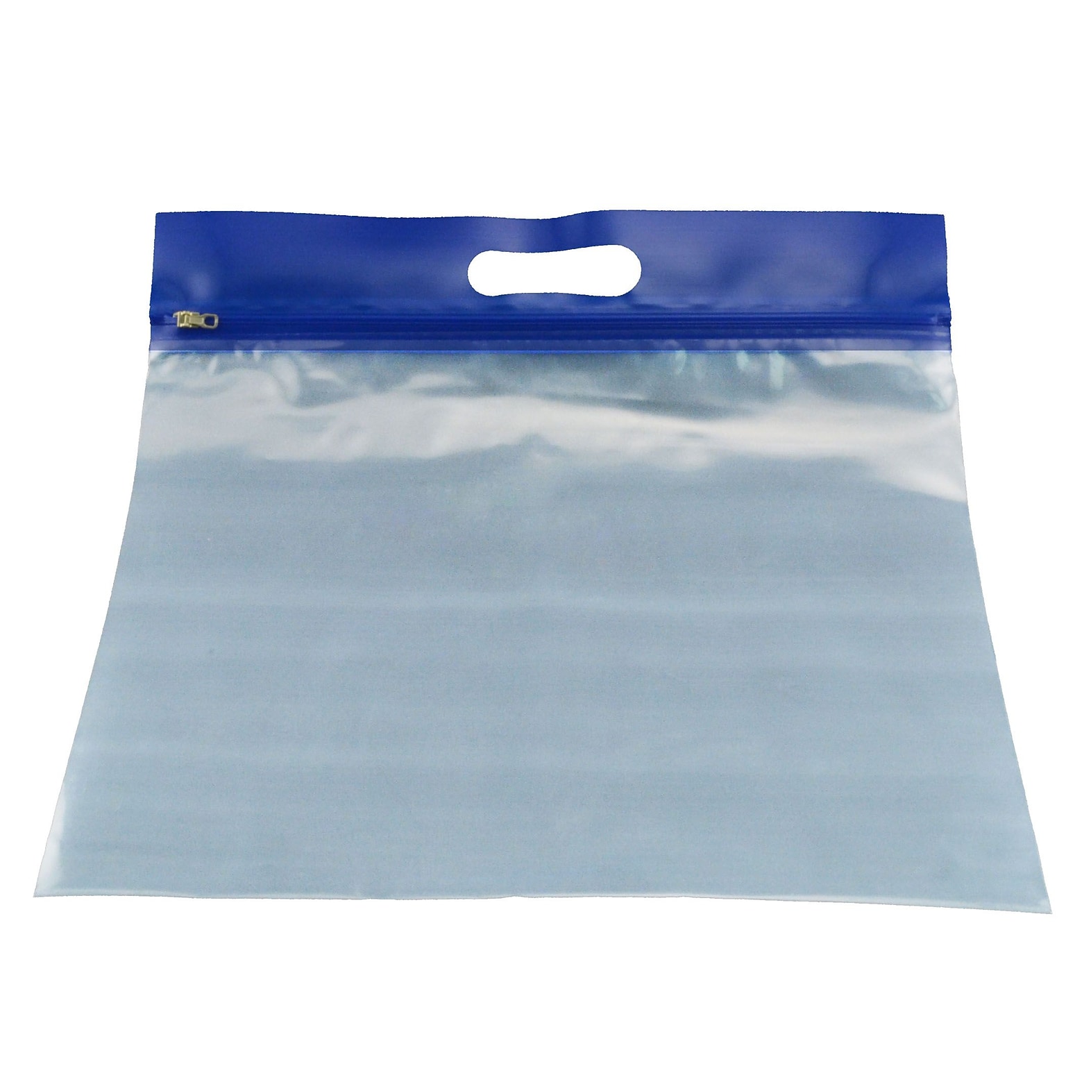 Bags of Bags ZIPAFILE 14H x 13W Polyethylene Storage Bags, Clear Bag - Blue Zip, 25/Pack (BOBZFH1413BU)