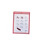 C-Line® Reusable Dry Erase Pocket, Neon Red, 9" x 12", Bundle of 10 (CLI40814)