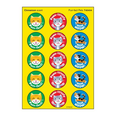 Trend Enterprises® Purr-fect Pets/Cinnamon Stinky Stickers®, 60ct per pack, bundle of 6 packs (T-83434)