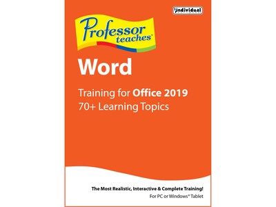 Individual Software Professor Teaches Word 2019 for 1 User, Windows, Disk and Download (PRF-WC19)