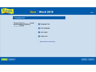 Individual Software Professor Teaches Word 2019 for 1 User, Windows, Disk and Download (PRF-WC19)