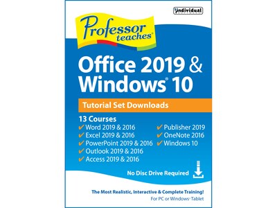 Individual Software Professor Teaches Office 2019 & Windows 10 for 1 User, Windows, Download (PDB-O19S)