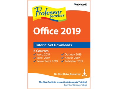 Individual Software Professor Teaches Office 2019 for 1 User, Windows, Disk and Download (PDB-O19)