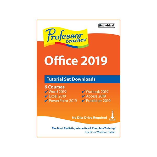 Individual Software Professor Teaches Office 2019 for 1 User, Windows, Disk and Download (PDB-O19)