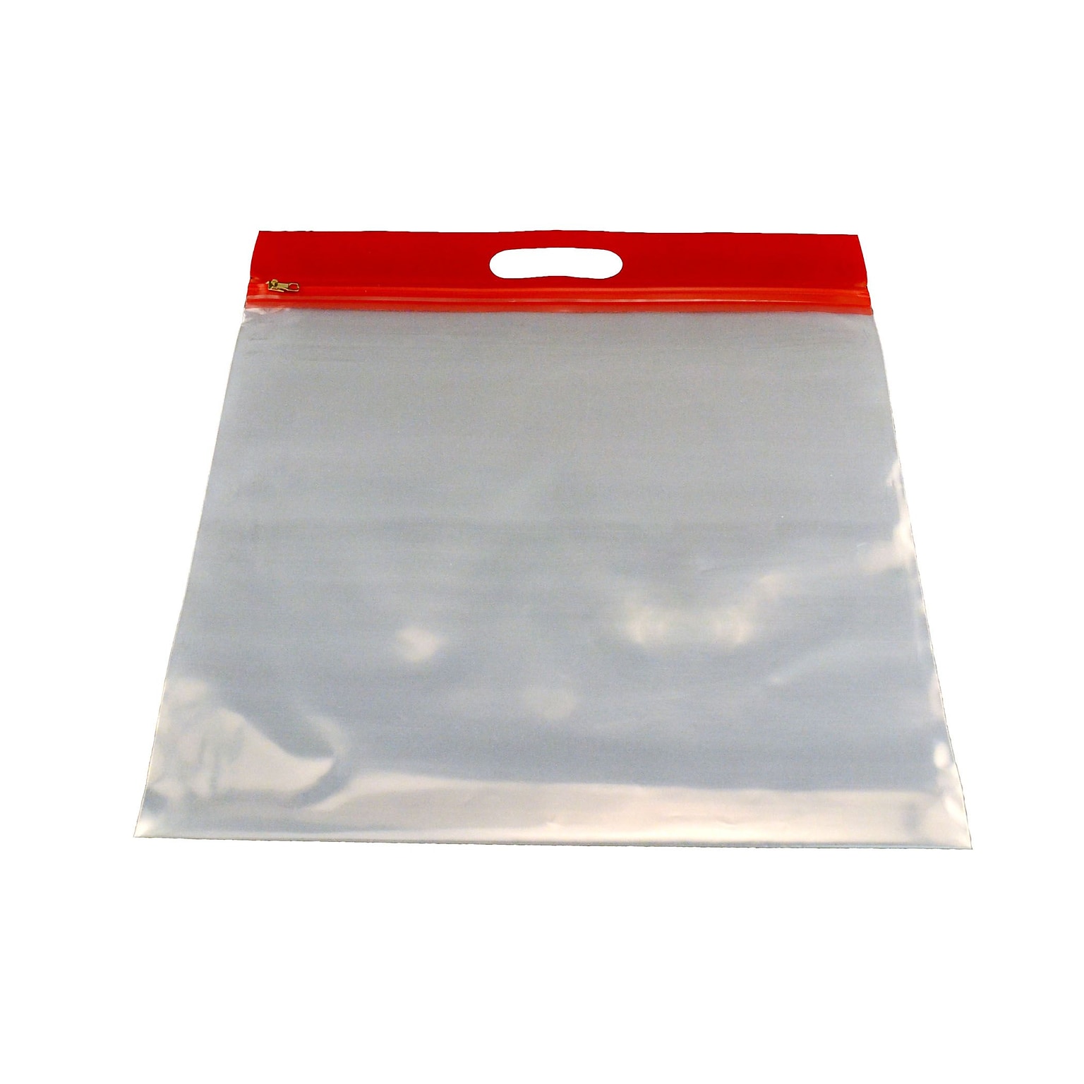 Bags of Bags ZIPAFILE 14H x 13W Polyethylene Storage Bags, Clear Bag - Red Zip, 25/Pack (BOBZFH1413R)