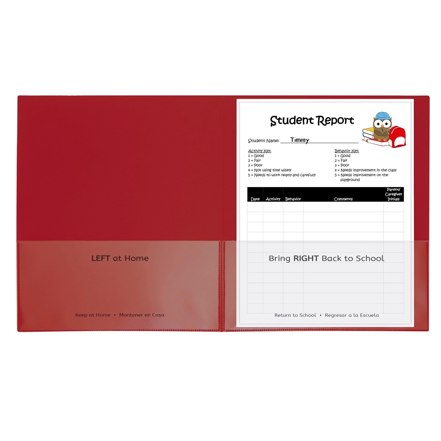 C-Line Classroom Connector School-to-Home Heavyweight File Folder, Letter Size, Red, 25/Box (CLI32004)