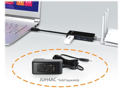 j5create 3-Port USB 3.0 Hub, Black (JUH470)
