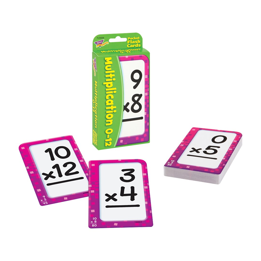 Multiplication 0-12 Pocket Flash Cards for Elementary, 56/Pack (T-23006) |  Quill.com