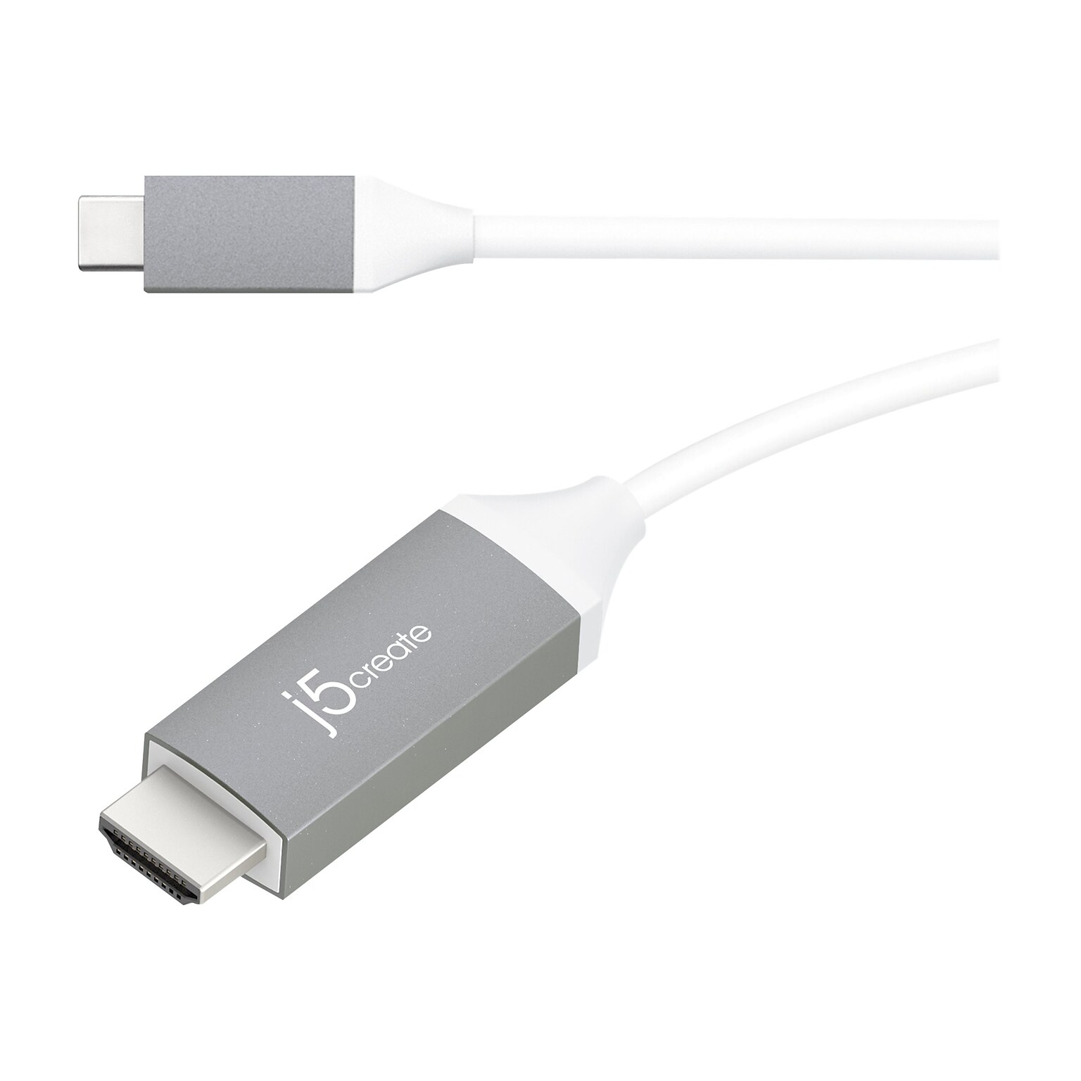 j5create 6 USB-C to HDMI Audio/Video Cable, Male to Male, Gray (JCC153G)