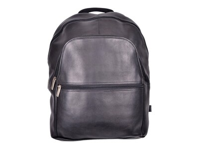 Royce Leather Laptop Backpack, Black Colombian Vaquetta Cowhide Leather (VLBP-BLK)