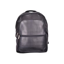 Royce Leather Laptop Backpack, Black Colombian Vaquetta Cowhide Leather (VLBP-BLK)