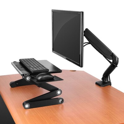 Uncaged Ergonomics Adjustable Single Computer Monitor LCD Arm/Mount, Black (MM-b)