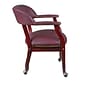 Regency Ivy League Vinyl Captain Chair with Casters, Burgundy (9004CBY)