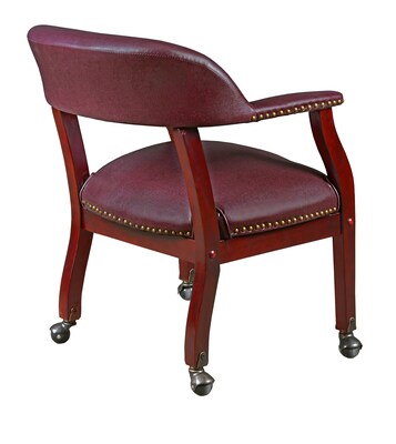 Regency Ivy League Vinyl Captain Chair with Casters, Burgundy (9004CBY)