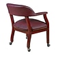 Regency Ivy League Vinyl Captain Chair with Casters, Burgundy (9004CBY)