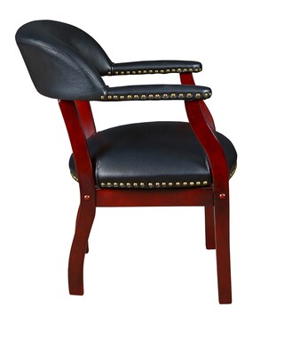 Regency Ivy League Vinyl Captain Chair, Black (9004BK)