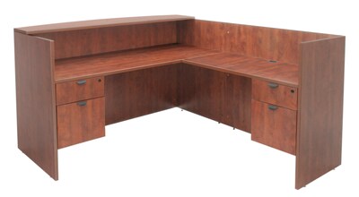 Regency Legacy 42H x 71W Double Box File Pedestal Reception Desk, Cherry (LRDRT2BFCH)