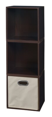 Niche Cubo Storage Set, 3 Cubes and 1 Canvas Bin, Truffle/Natural (PC3PKTF1TOTE)