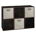 Niche Cubo Storage Set, 6 Cubes and 3 Canvas Bins, Truffle/Natural (PC6PKTF3TOTE)