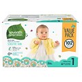 Seventh Generation Free & Clear Diapers, Size 1, 102/Carton (44140)