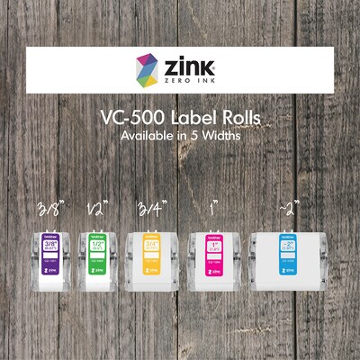 Brother CZ-1004 Continuous Paper Label Roll with ZINK® Zero Ink technology, 1" x 16-4/10', Multicolored (CZ-1004)